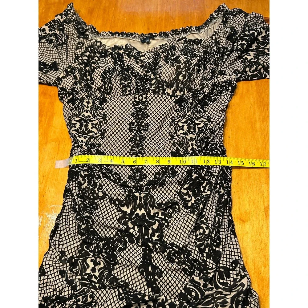 Romantic Goth Chic Ethereal Damask Ruched Bodycon Dress Off Shoulder Y2K Whimsi